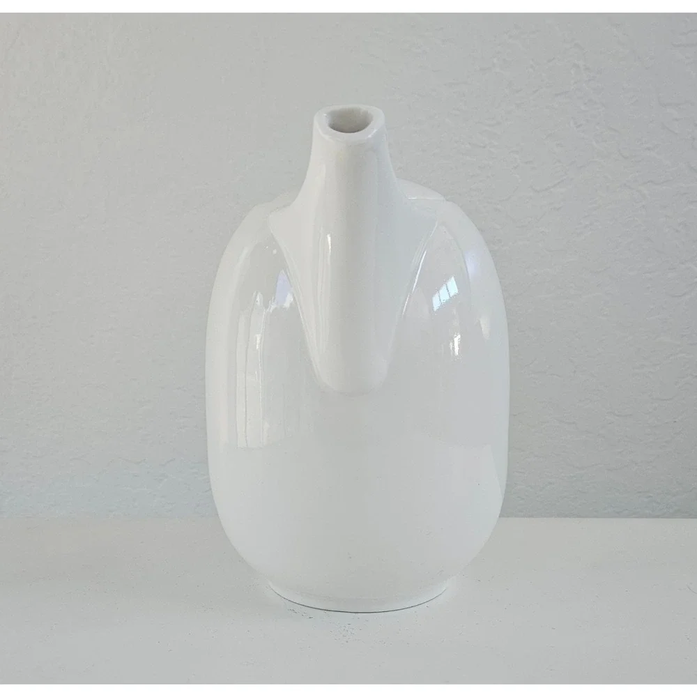 Vtg The Palm Restaurant White Porcelain Coffee Pot Modernist MCM Rosenthal Style
